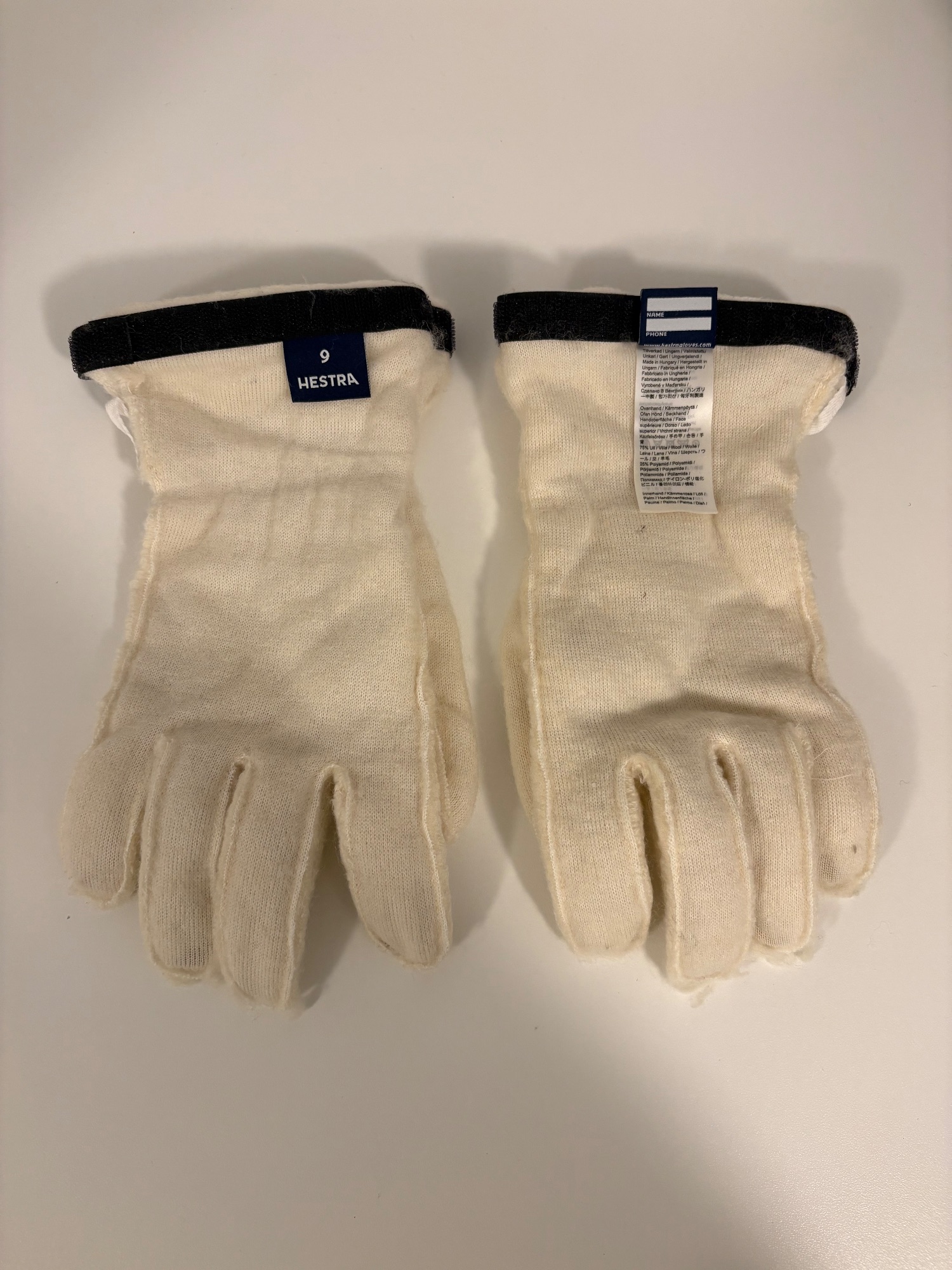 Hestra Heli Ski Wool Liner - 5 finger off white, bild 1 av 2